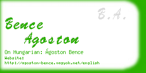 bence agoston business card