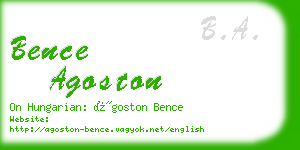 bence agoston business card